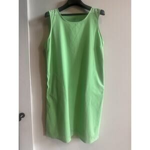 Title Nine Unconventional Sleeveless Dress Size Large Green Laser Cut Golf